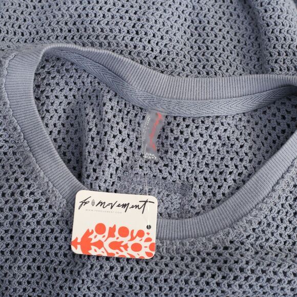 Free People FP Movement Coquette Tank Top Knit Mesh Striped Oversized L 284423 - Picture 11 of 11